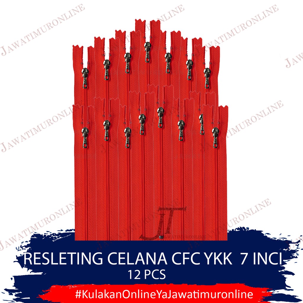 Resleting YKK CFC 7 Inci 17,5 cm LUSIN - Risleting Rok YKK