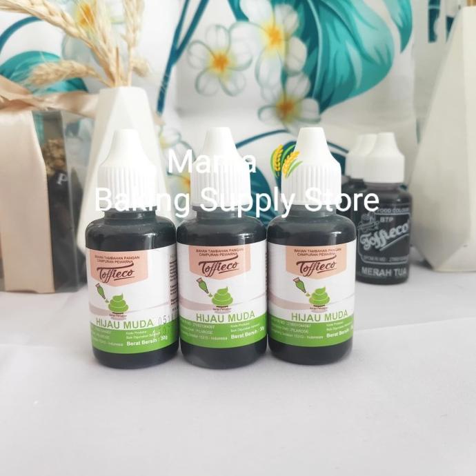 

TOFFIECO Food Coloring Pewarna Makanan Hijau Muda BRIGHT GREEN 30 cc PRODUK TERBATAS Kode 950