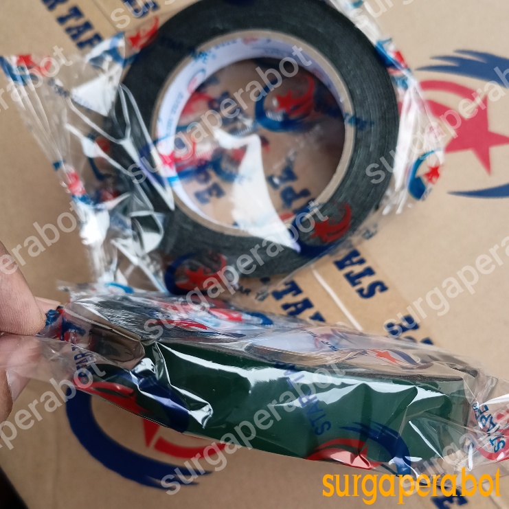 

Double Tape Foam 1 inch x 5 meter 5m Solatip Lakban Busa Hijau 1inchi isolasi bulak balik