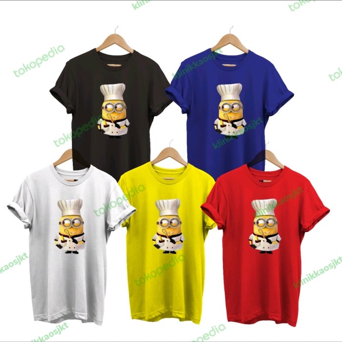 BAJU - KAOS DESPICABLE ME MINIONS CHEF UNIFORM - TSHIRT MINION COOKING