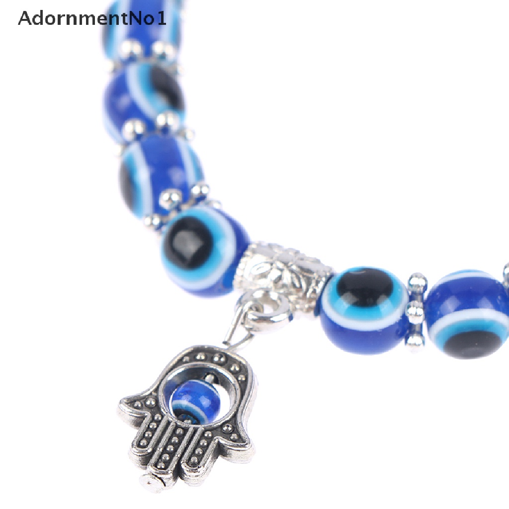 (AdornmentNo1) 2021 Gelang Tangan Manik-Manik Kaca Motif Mata Iblis Biru Untuk Perhiasan Pria / Wanita