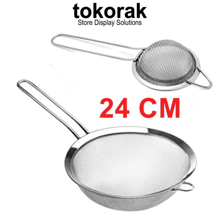 SARINGAN MINYAK 24 CM STAINLESS - SARINGAN TEH HALUS - SARINGAN CEKO