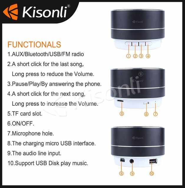 SPEAKER KISONLI LED 804 MINI PORTABLE WIRELESS SUPPORT MICROSD DAN FLASHDISK