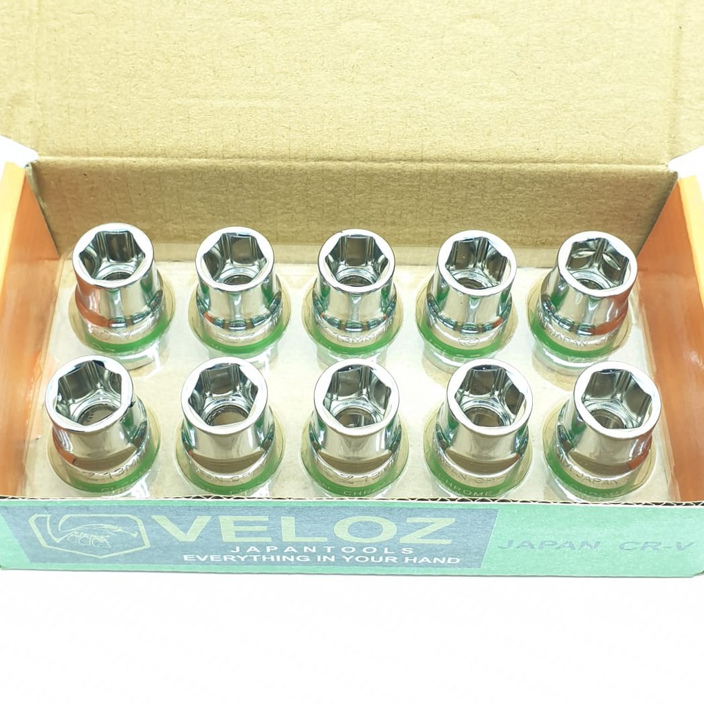 Veloz Premium 13mm Kunci Mata Sok Sock Socket 13mm 6PT 1/2&quot; Chrome Vanadium Steel