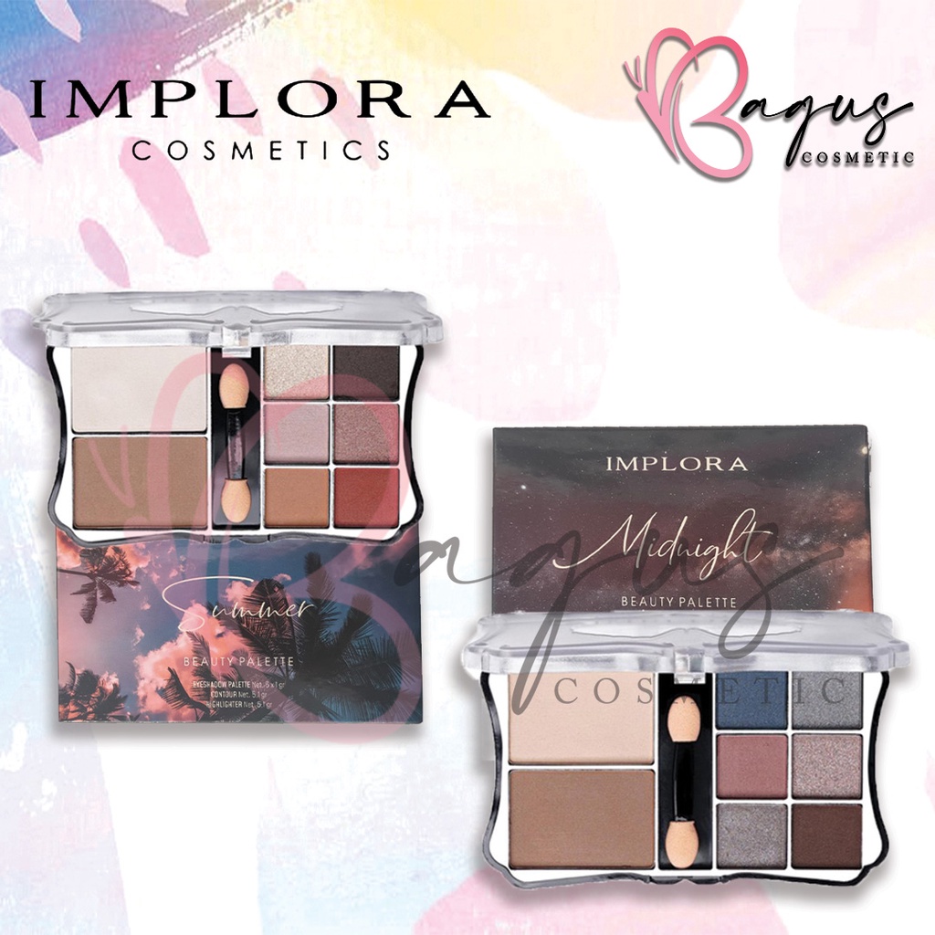 ⭐BAGUS⭐ IMPLORA EYESHADOW KUPU KUPU | Summer / Midnight Eyeshadow Palette / 7007