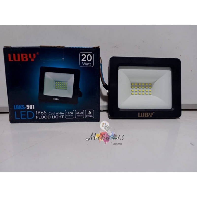 Lampu Sorot Luby 20 watt LBKS-501 / Lampu Tembak / Flood Light LED 20 w LUBY - SNI