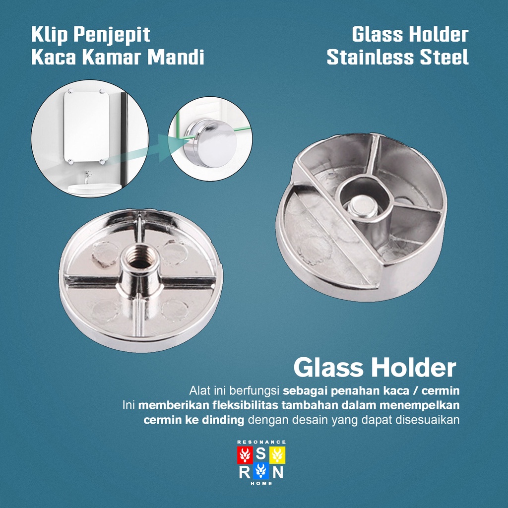 Penjepit Kaca - Cermin Bulat / Glass Holder Resonance Home