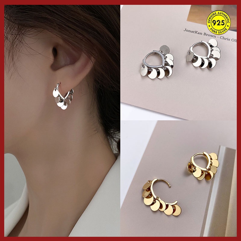 Anting Klip Telinga Bahan S925 Silver 18k Gold Untuk Wanita