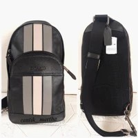 TAS PRIA BRANDED ORIGINAL - COACH HOUSTON SLING PACK BLACK GREY