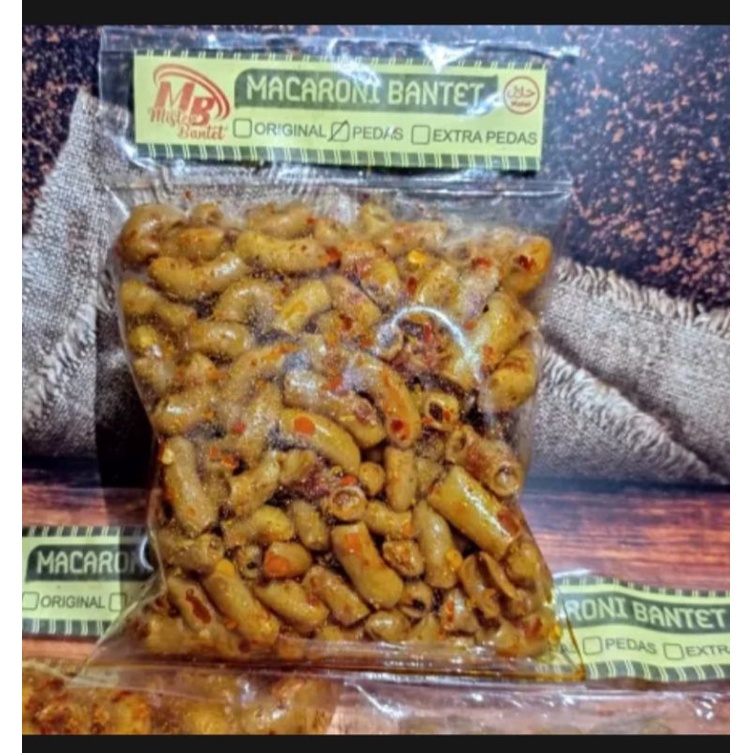 Makaroni Bantet Extra Pedas Asli Tasikmalaya . Makaroni Bantet kemasan ekonomis .