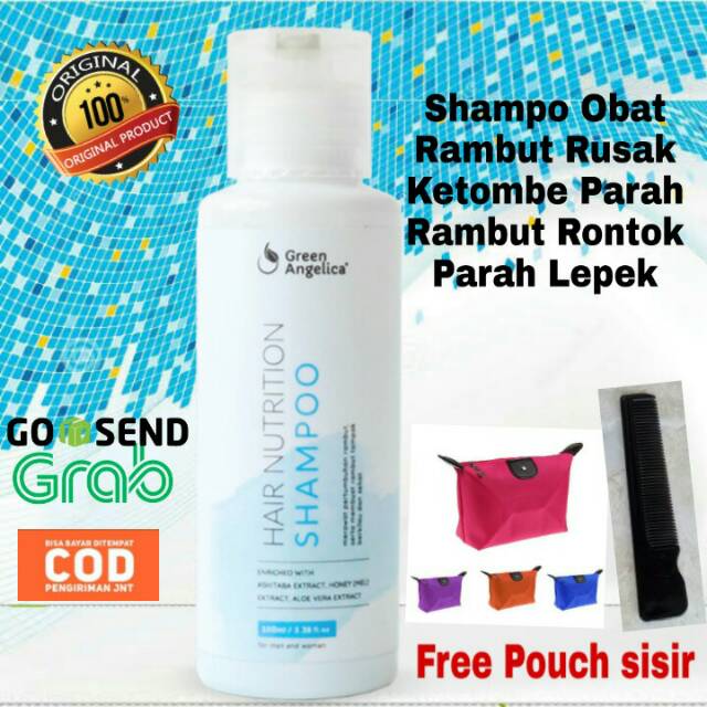 AMPUH Shampo Green Angelica Shampo Kutu Rambut  Shampo 