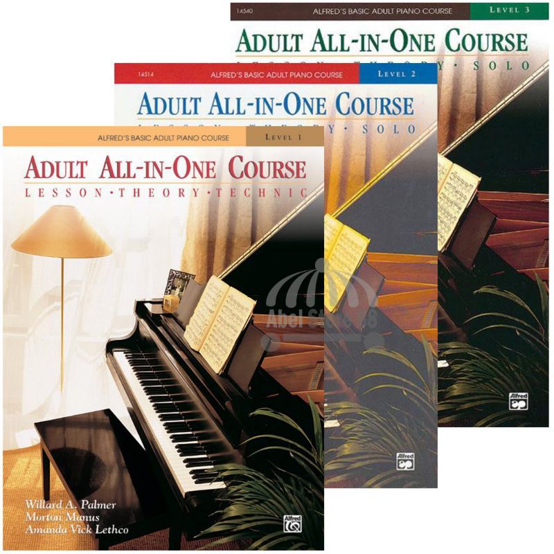 Alfred Adult All In One Course Book Only Level 1/2/3 - Buku Musik Belajar Piano Pemula Dewasa