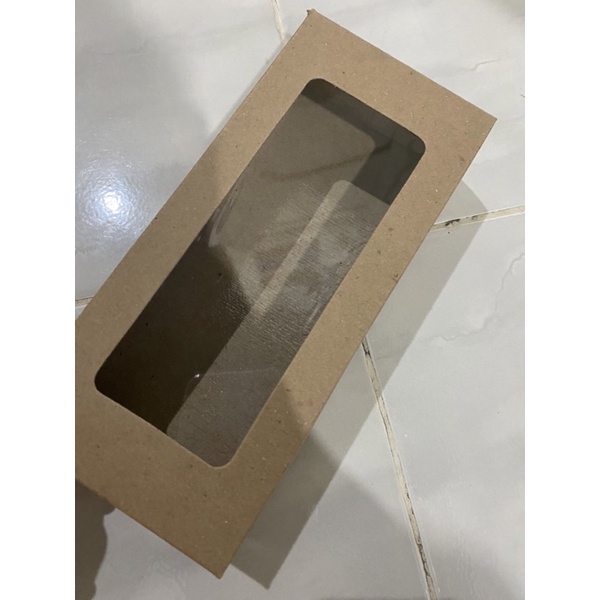 

KRAFT 22 10 5 CM Laminasi jendela Kotak Box Kemasan Dus Roti Brownies Kue Jajan Snack Cookies