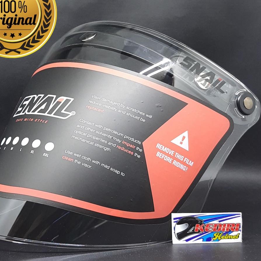 Buruan Dicoba Visor SNAIL F19A Original ori kaca helm retro datar iridium flat warna red blue clear 