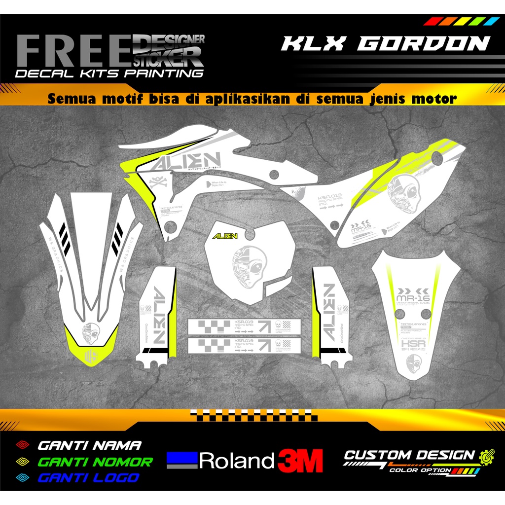 Decal Stiker KLX Gordon Alien WS028