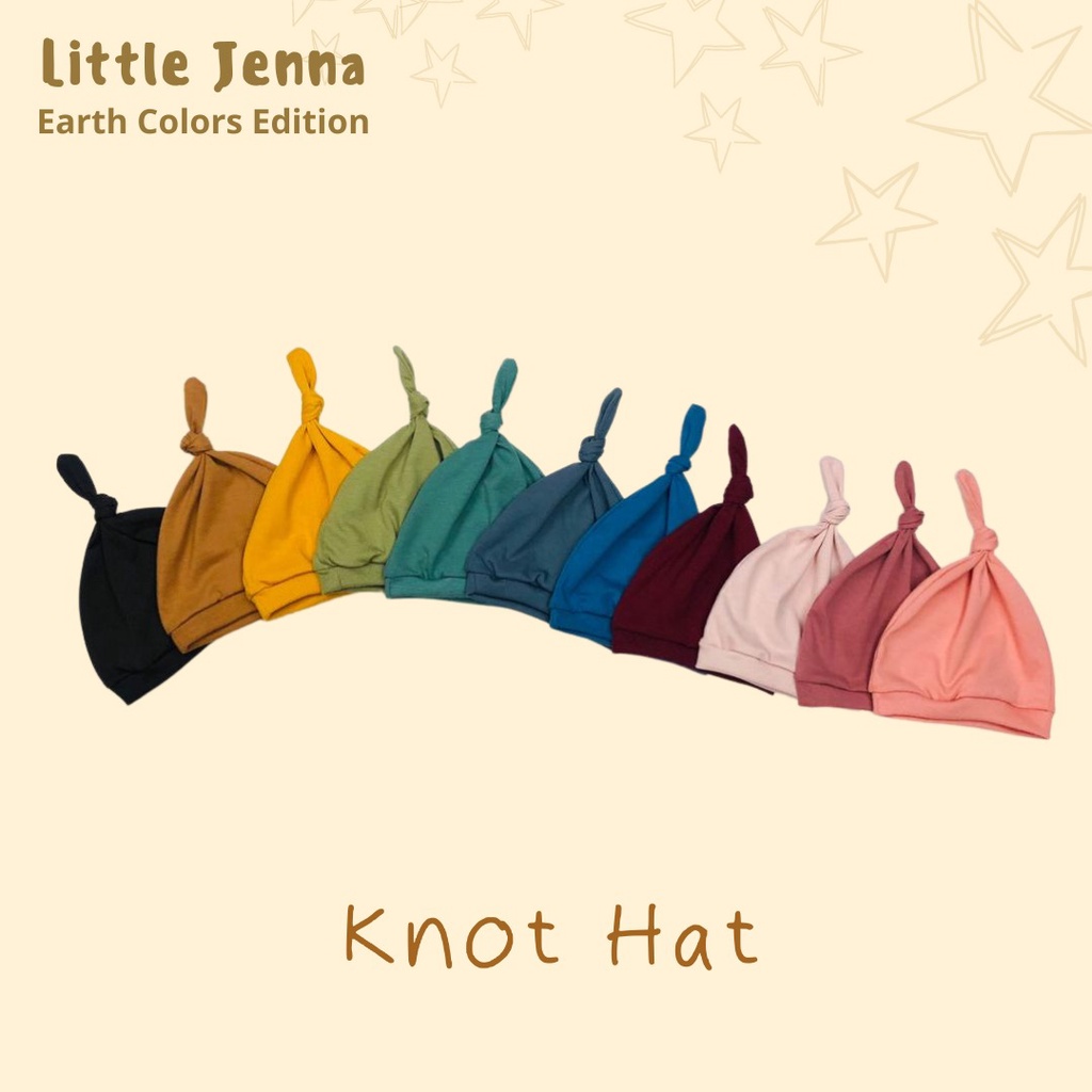 Little Jenna - Knot Hat new born baby earthtone topi bayi lucu topi polos earthtone Newborn Laki Laki Perempuan New color