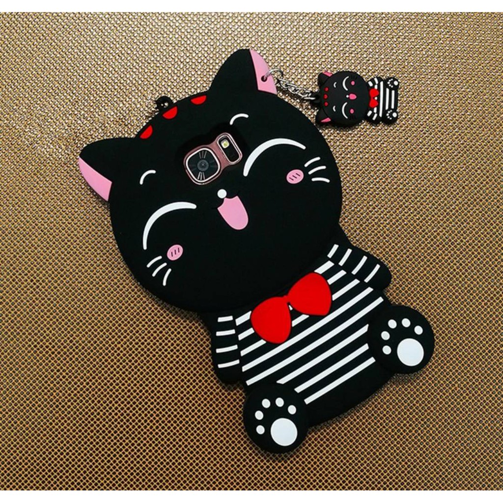 Silicon 3D Kitten Strip For  VIVO V9  Y83  silikon tebal karakter lucu / case anak anak warna biru / pelindung hp