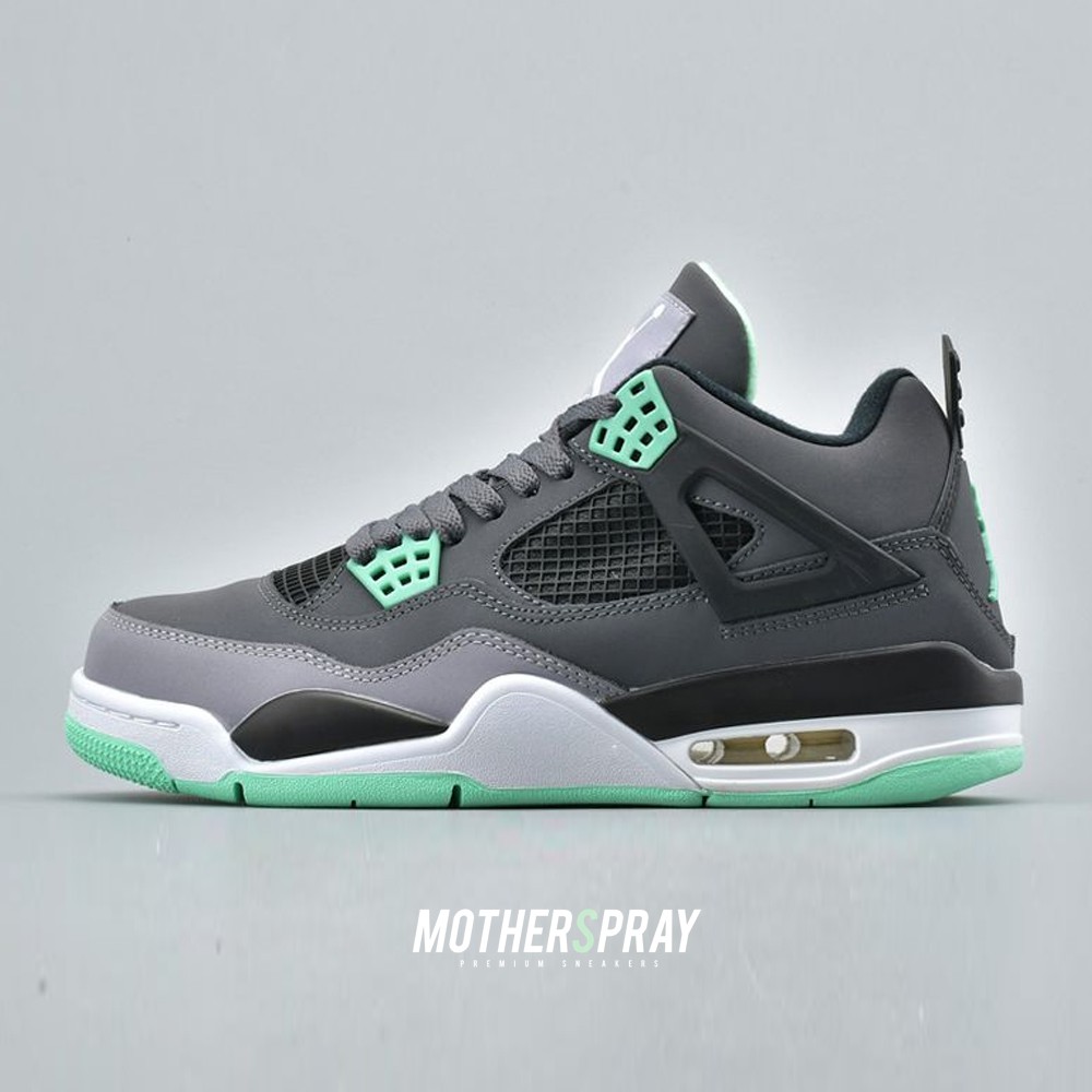 grey and green jordan 4