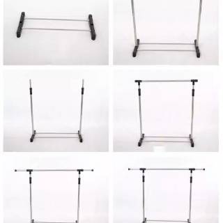 ES302 LEMARI STANDING HANGER PAKAIAN SINGLE 4 Roda Rak ES302 LEMARI STANDING HANGER PAKAIAN SINGLE 4 Roda Rak