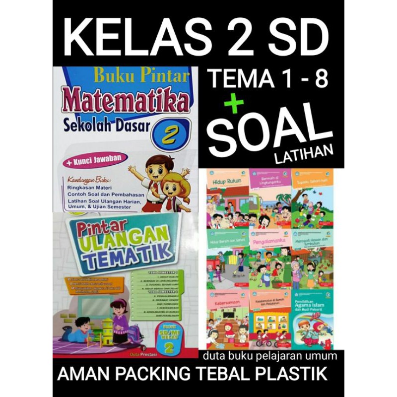 Jual Buku Tematik Sd Kelas 2 Tema 1 2 3 4 5 6 7 8 Soal Matematika Indonesia Shopee Indonesia