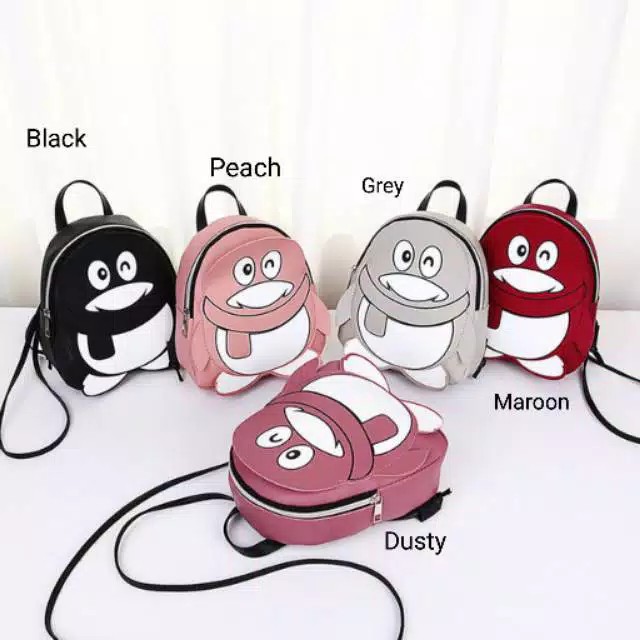 Fashion Women Bag Pack Penguin Eye Catching Multi functional Tas Punggung Wanita