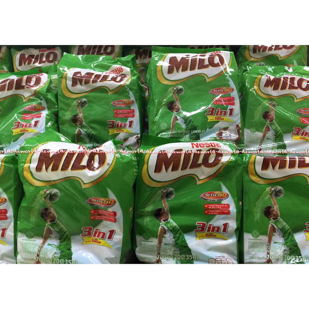 Milo Susu 3 In 1 Activ Go Polybag 35g 18sachet Susu Coklat Milo Bungkus Saset Millo Cokelat Chocolate Milk