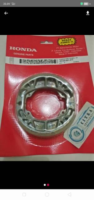 kampas rem belakang supra x grand A