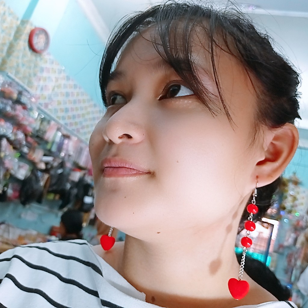 Giwang cantik / anting korea/  Anting Mutiara Juntai LOVE  Handmade By Tokopelanginicer