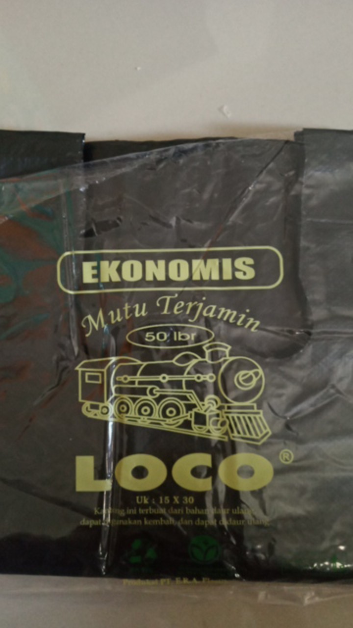 Kantong Plastik Kresek Loco Hitam Tipis Ekonomis 15 X 30