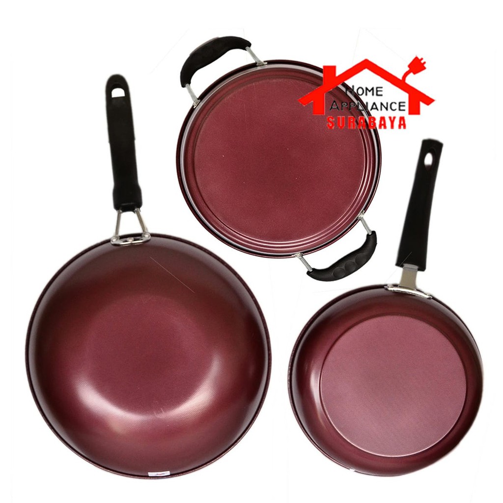 Panci Wajan Set Penggorengan Non Stick Anti Lengket 4 PCS GSF G-2429 / G2429 / G 2429