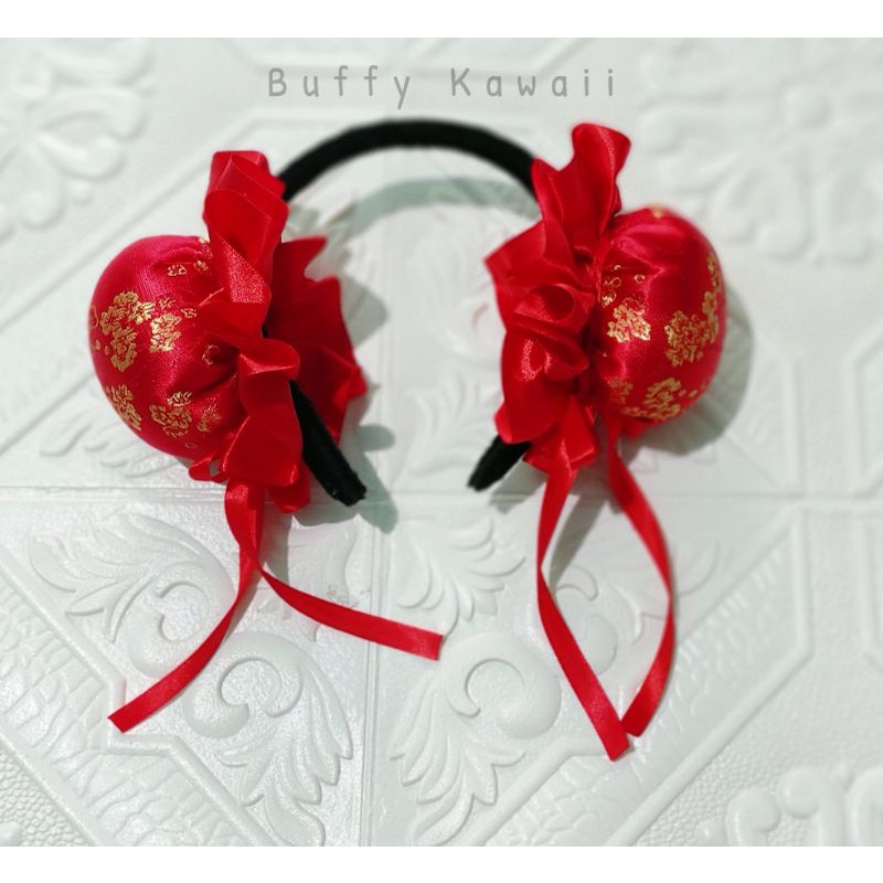 Bando imlek anak Pompom cheongsam sincia CNY xincia jepit cepol chunli chinese asia cosplay