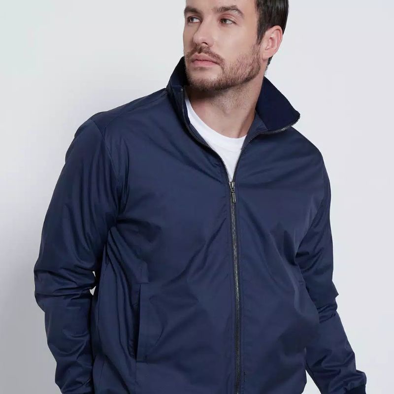 JAKET BOMBER NAVY POLOS ELEGANT