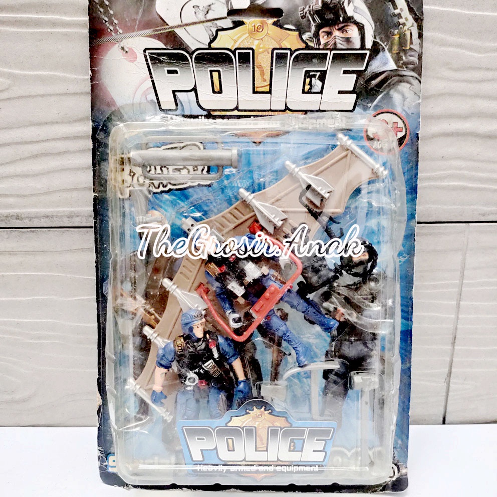 POLICE COOL MAINAN MINI FIGURE POLISI COMBAT SET PARALAYANG RUDAL PESAWAT Terbang