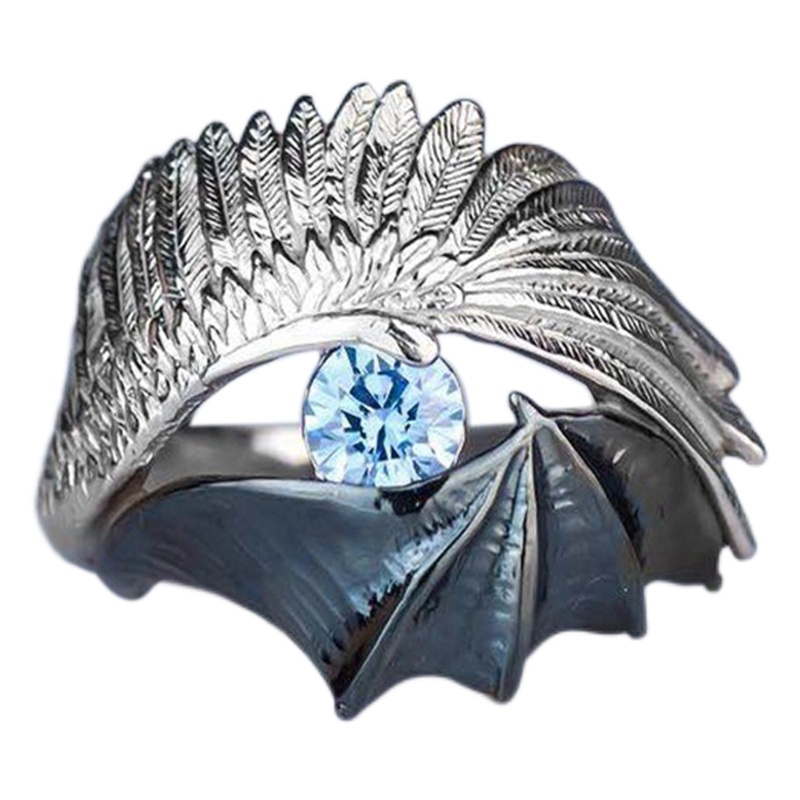 Cincin Pasanganpriawanita Desain Malaikat Demon Gaya Vintageromantis Untuk Hadiah