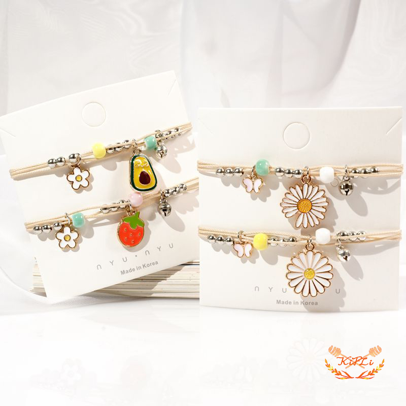 Daisy,Gelang Couple,Sahabat,Manik Tali,Gelang Wanita,Korea Braided Bracelet/Friendship Adjustable,Fashion Aksesoris