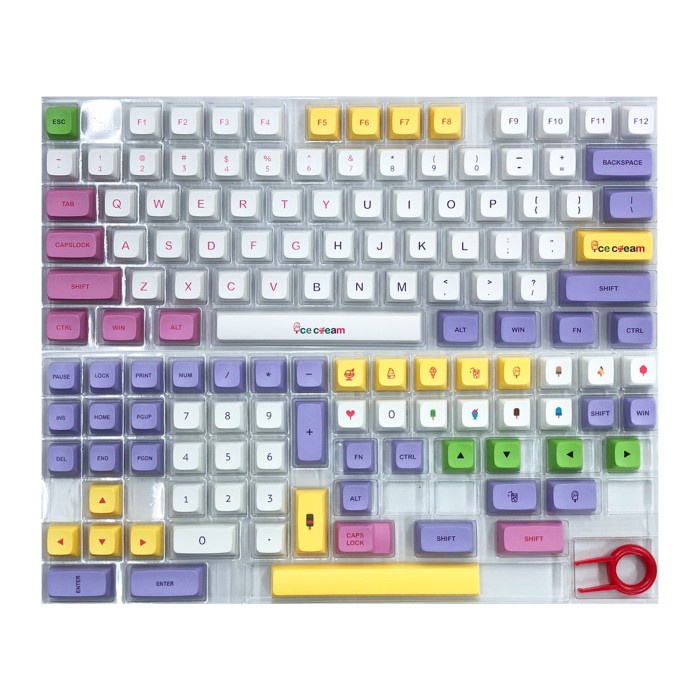 KEYCAPS ICE CREAM XDA PROFILE SUBLIM SINGLE SHOT MECHANICAL KEYBOARD