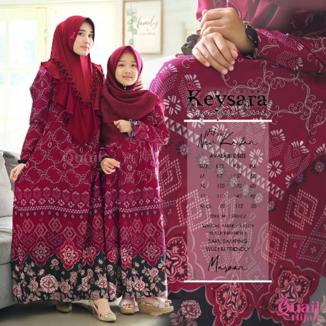 Keysara Signature Dress Couple/Dress Quail/Ori Quail Hijab/Dress Murah