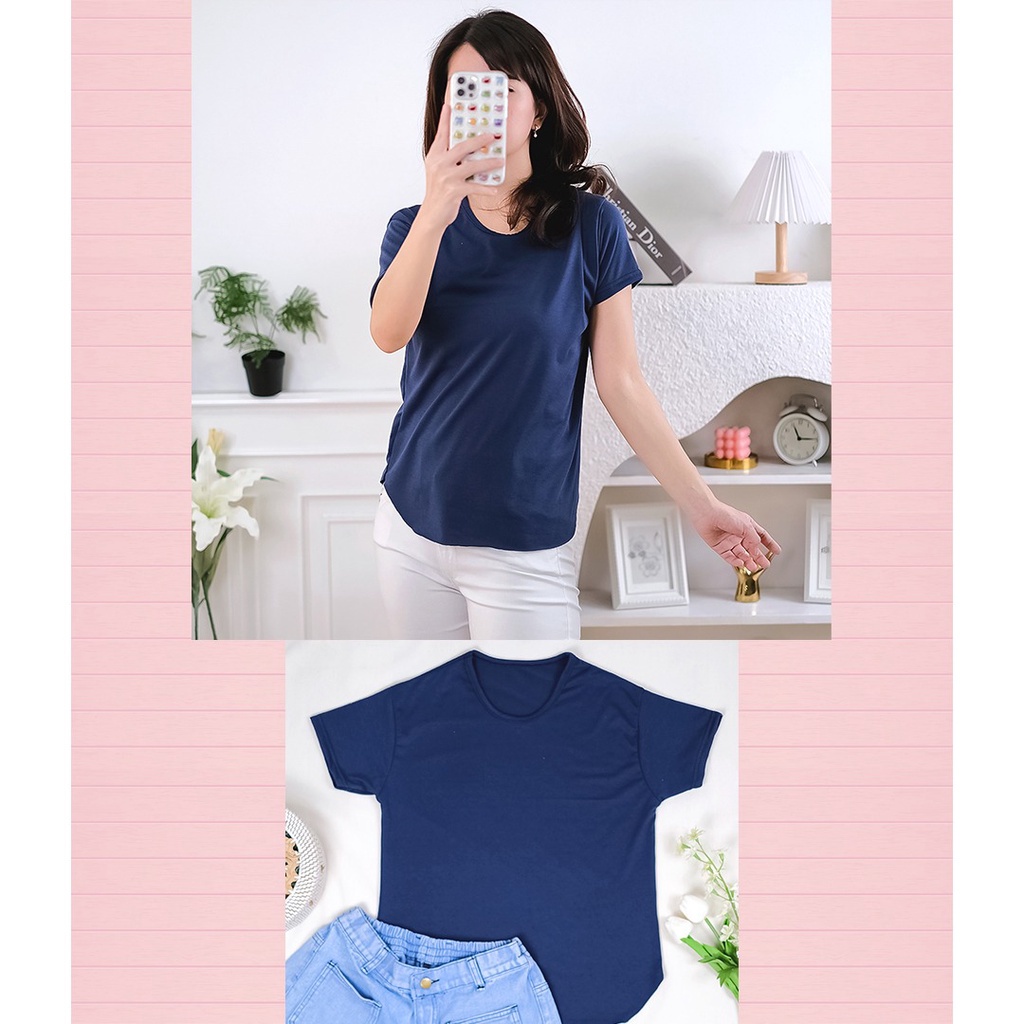 Tq88indonesia Baju Kaos Wanita Lengan Pendek Terbaru / GQ 753 SOFT SPANDEK / Baju Santai Wanita / Kaos Hitam Polos / Ootd Terbaru