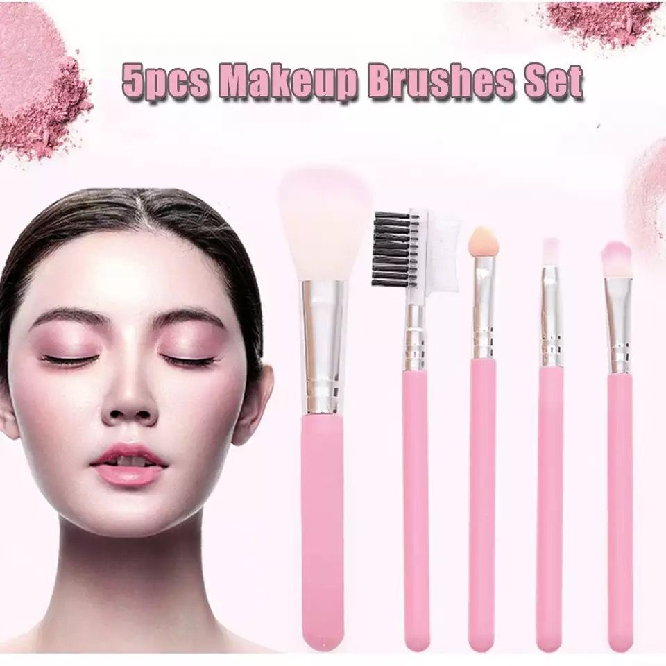 Brush Make Up Set Isi 5 Pcs - Kuas Rias Makeup Mini Set Powder Blush Eyeshadow Makeup Beauty Tools F720