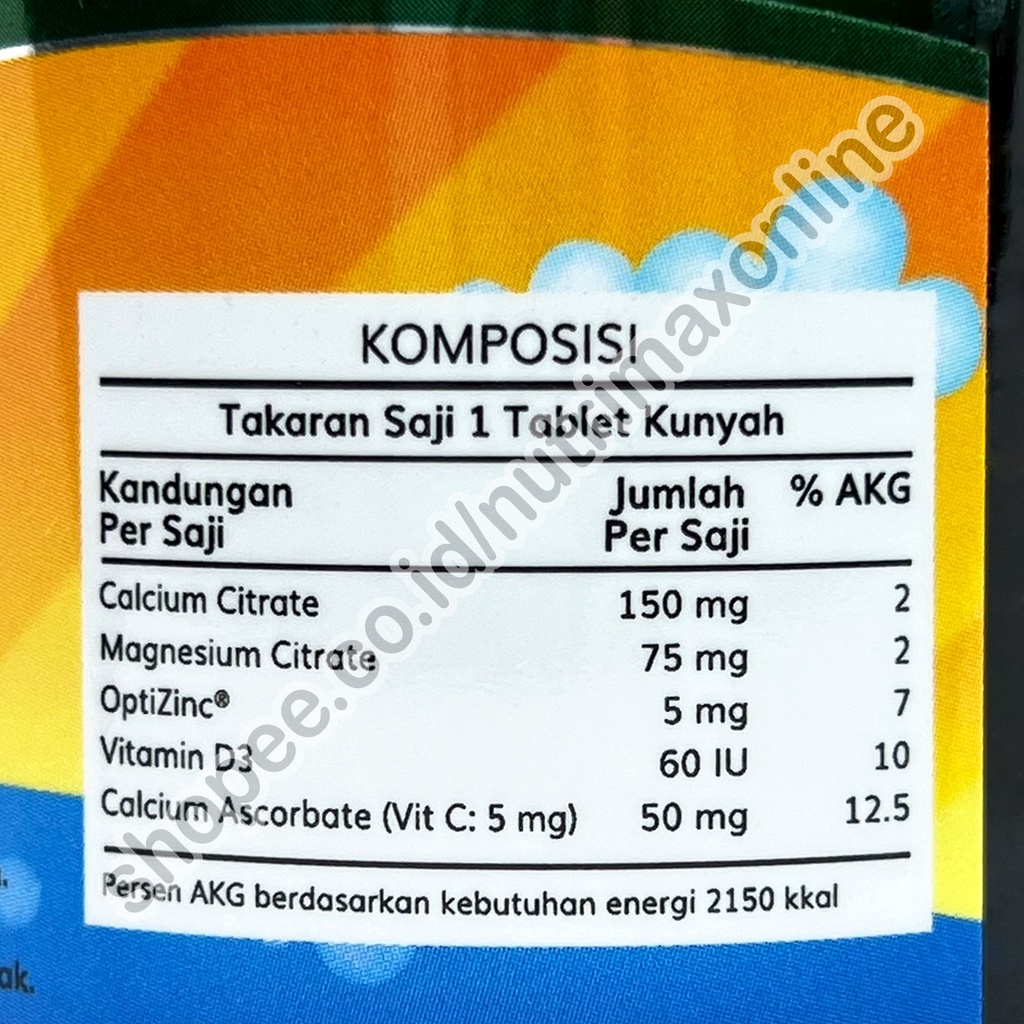 Nutrimax Kidz Calcium Isi 30 Vitamin Kids Kalsium