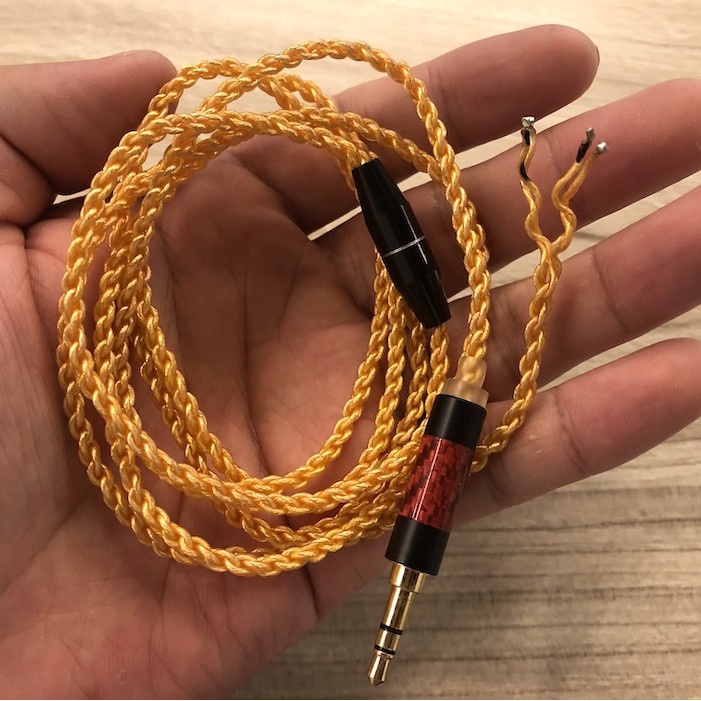 Orange Silver Plated HiFi Audio Cable With High Class Carbon Jack