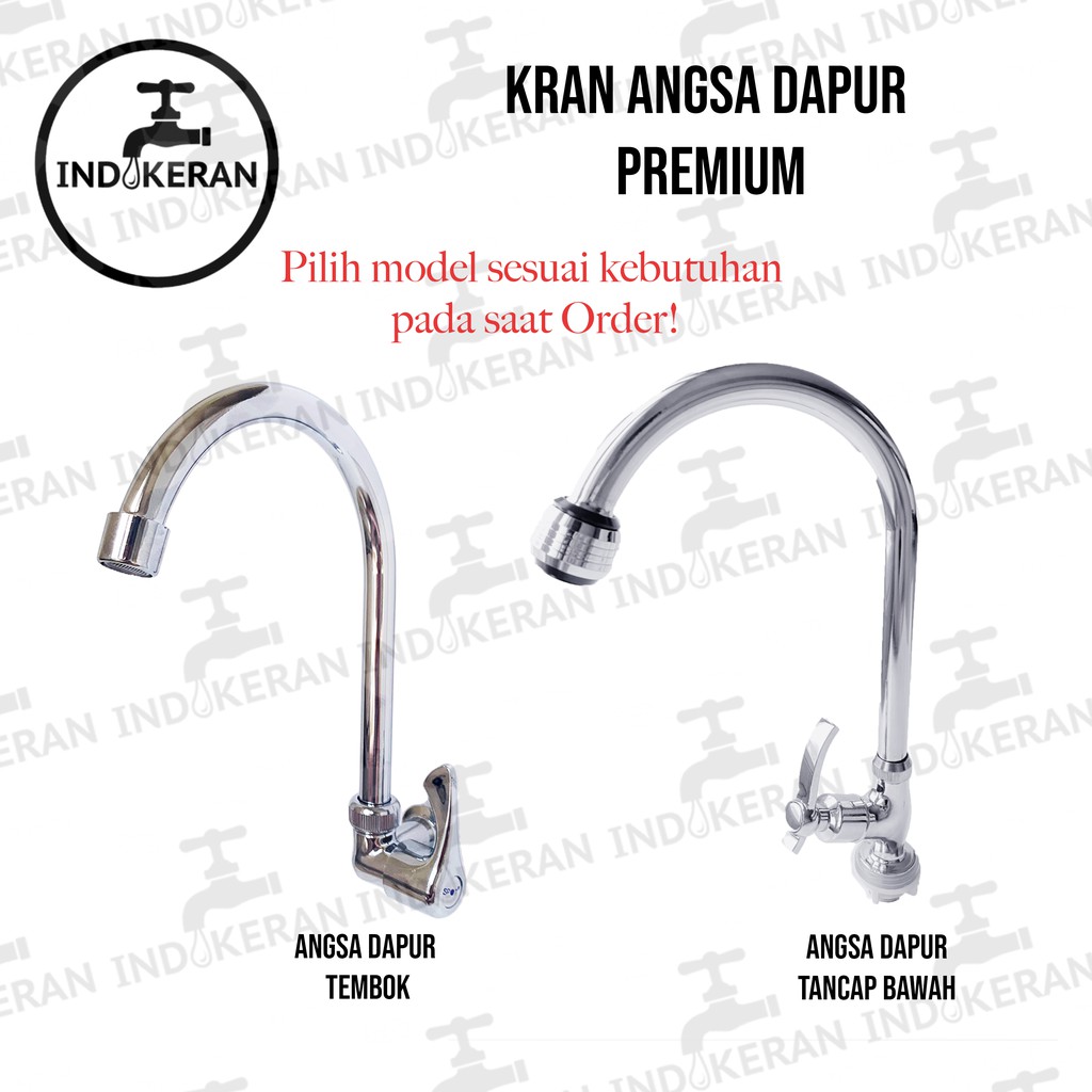 INDOKERAN - Kran Angsa Dapur Cuci Piring Chrome - 1/2 Inch - High Quality