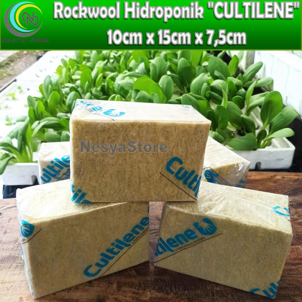 Rockwool Cultilene Rockwoll Hidroponik 10cm x 15cm x 7,5cm Media Hidroponik