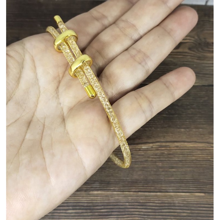 Fifi Fashion Gelang mode kawat gliter Swarovski