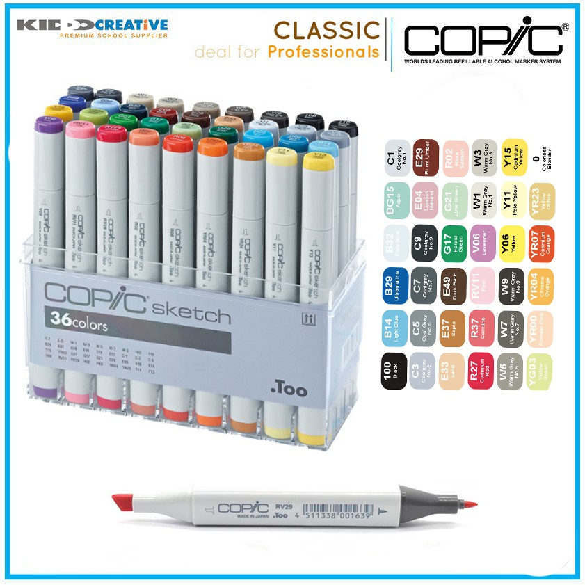 

COPIC MARKER SET 36 BASIC COLOR SET