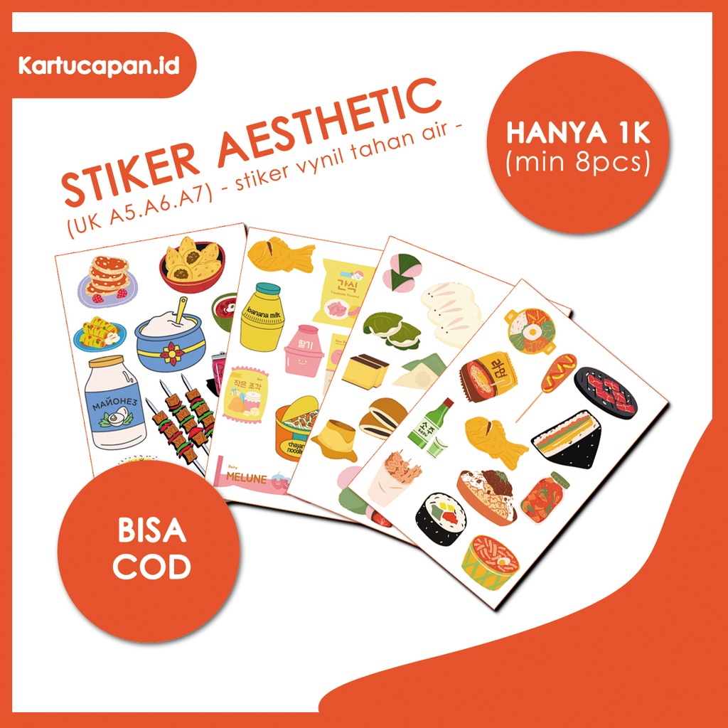 STIKER AESTHETIC, STIKER TUMBLR, STIKER HP, STIKER LAPTOP, STIKER PART FOOD