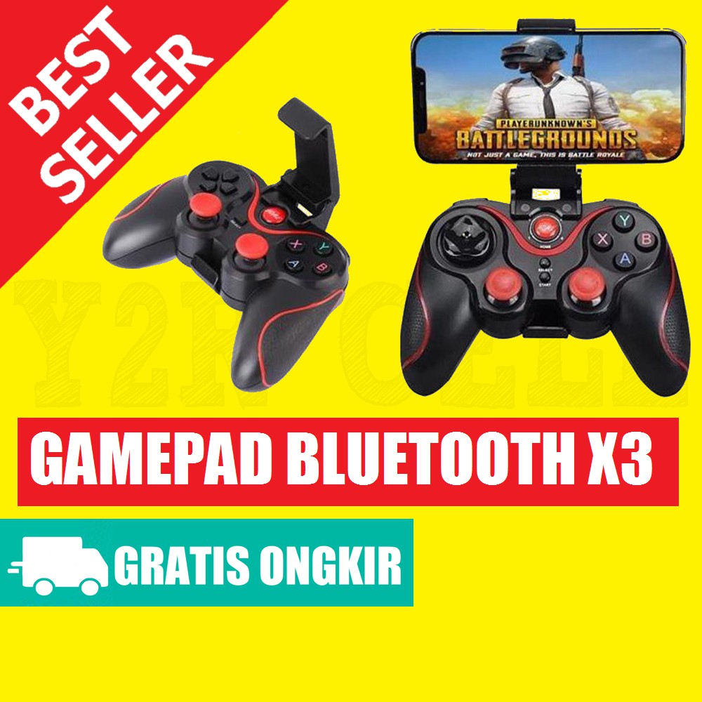 GAMEPAD X3 T3 JOYSTICK BLUETOOTH WIRELESS CONTROLLER PLUS HOLDER HP SMARTPHONE PC