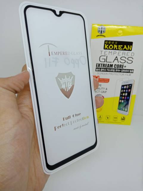 KOREAN Tempered Glass Oppo F11 6.53 inchi FULL SCREEN Guard Oppo F11 FULL GLUE Anti Gores Kaca