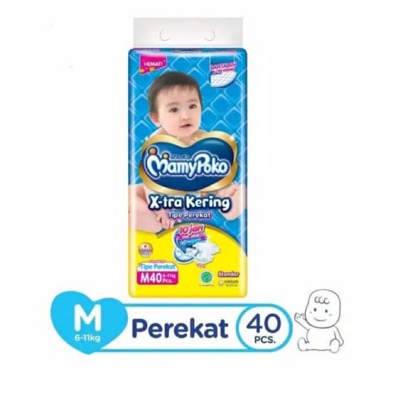 Mamypoko xtra kering tipe perekat tape NB-S44 / M40