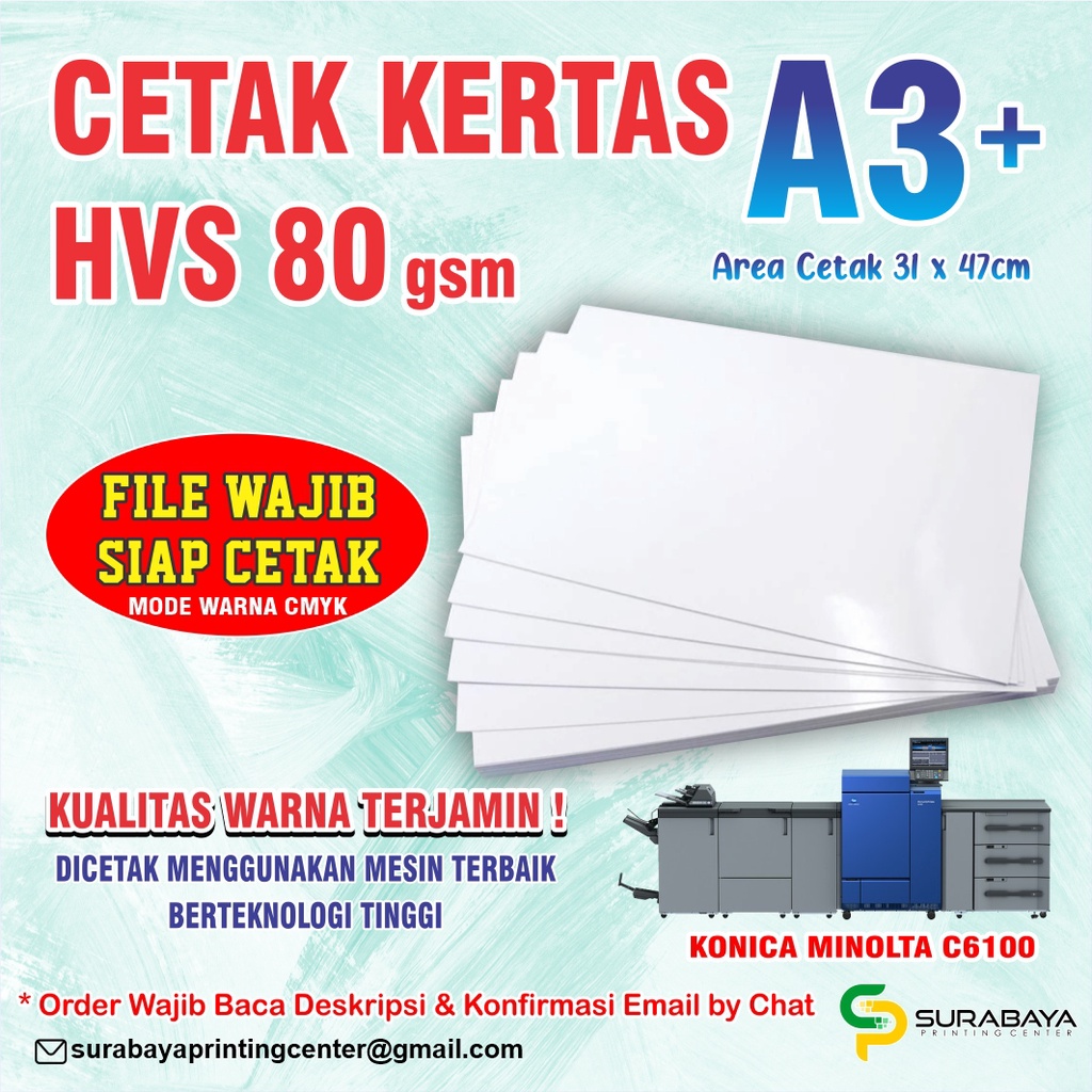 

CETAK HVS 80gr A3+ FULL COLOUR TERMURAH